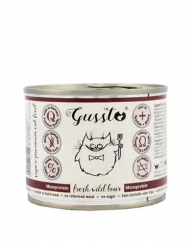 GUSSTO Cat Fresh Wild Boar set hrana pisici 6x200 g carne de vanat